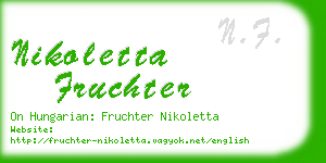 nikoletta fruchter business card